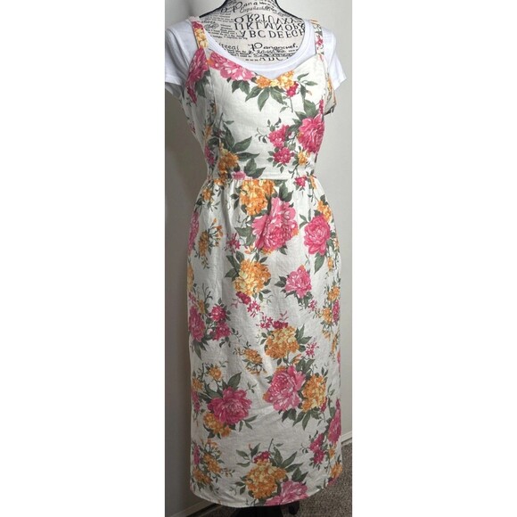 Cynthia Rowley Dresses & Skirts - 100% Linen Floral Fit And Flare Midi Sun Dress Size 10 Coastal Old Money Eco